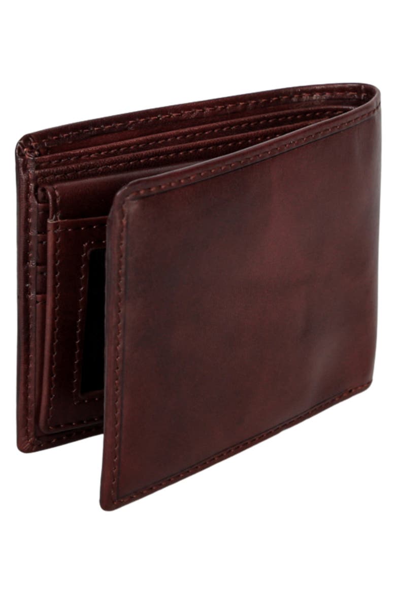 RFID Secure Leather Left Wing Wallet, Alternate, color, BROWN
