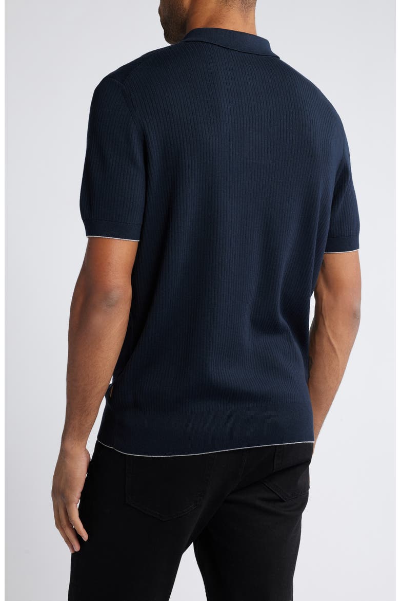 Darco Rib Silk & Cotton Polo, Alternate, color, DARK BLUE