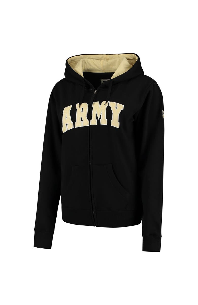 COLOSSEUM Women's Stadium Athletic Black Army Black Knights Helmet Arched Name Full-Zip Sweatshirt, Main, color, Black