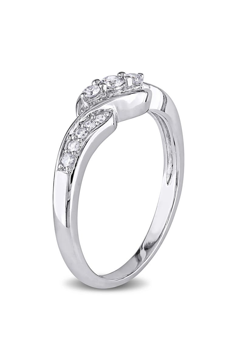 Julianna B. 1/4 CTW Diamond 3-Stone Ring 10k White Gold, Alternate, color, 10K White Gold