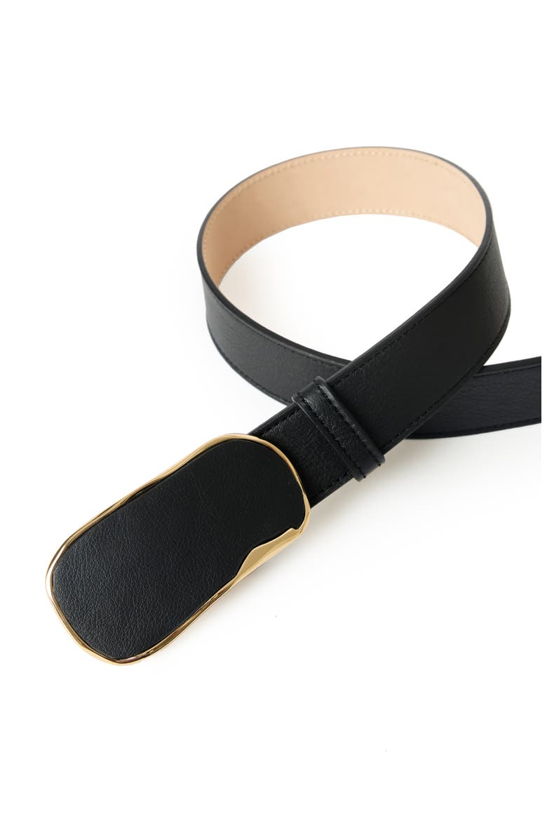 Jonah Leather Belt, Alternate, color, BLACK GOLD
