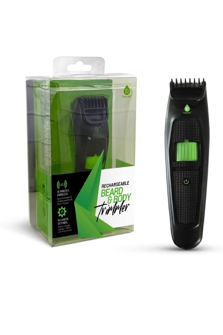 Rechargeable Beard And Body Trimmer, Alternate, color, Black