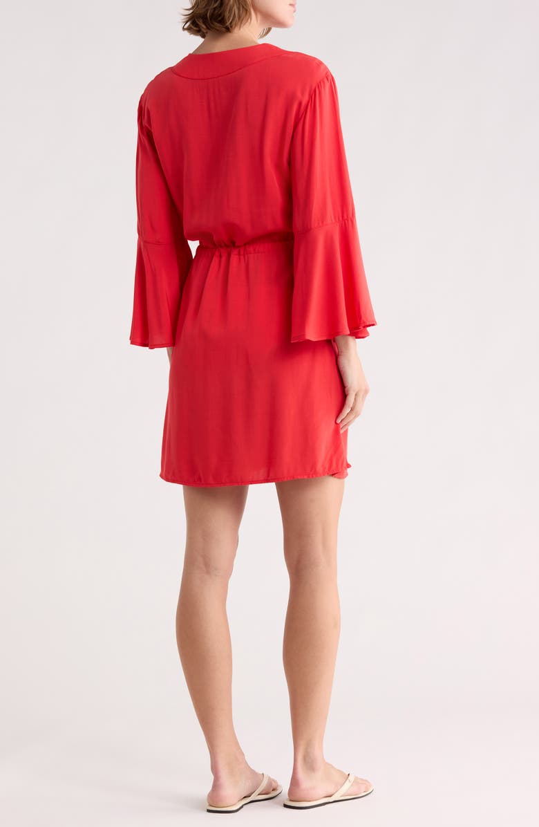 Maaji Joy Cover-Up Caftan Minidress, Alternate, color, Red