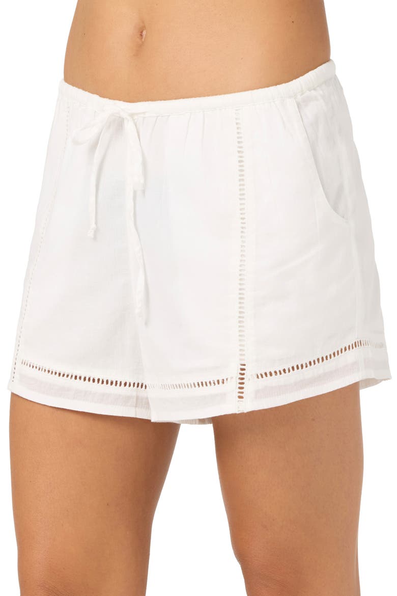 Tomi Cotton Shorts, Alternate, color, WHITE