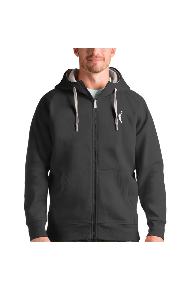 Men's Antigua  Charcoal WNBA Logowoman Victory Full-Zip Hoodie, Main, color, Charcoal