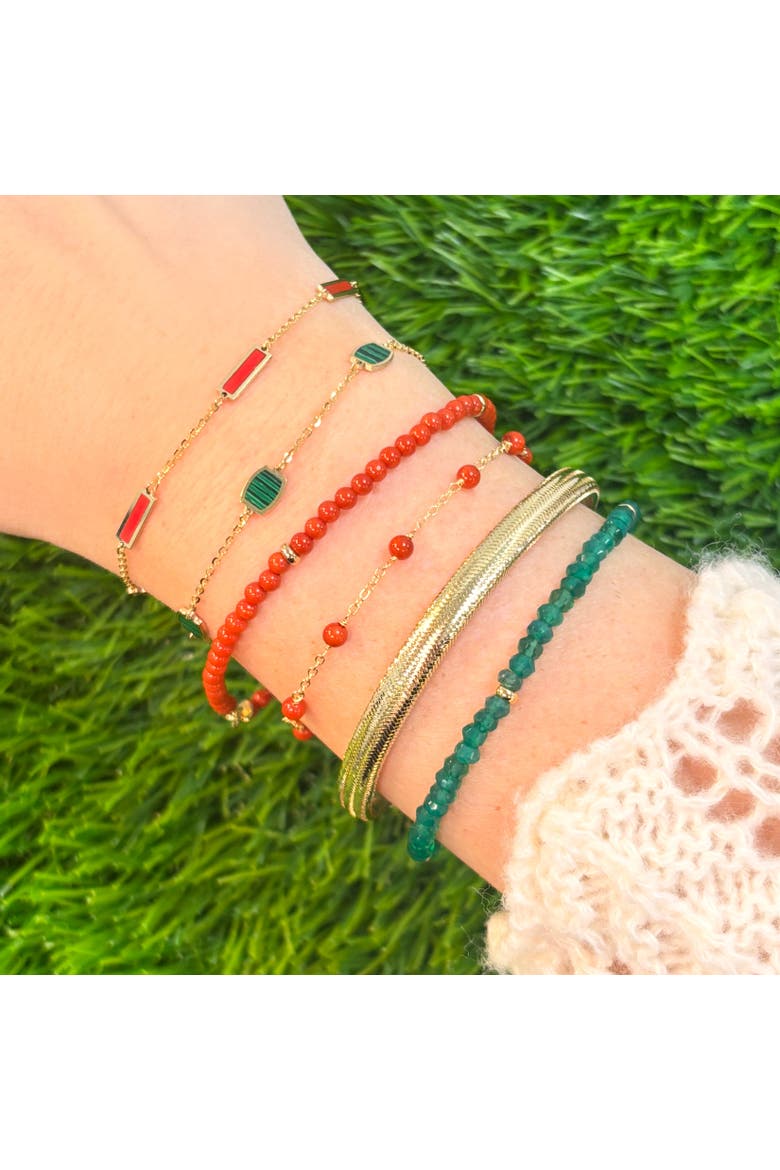 Coral Round Bead Bracelet, Alternate, color, Coral