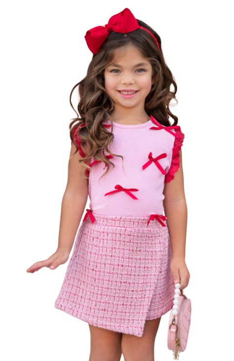 Chic Bows Lace Tank Top and Tweed Skort Set (Toddler, Little Kid & Big Kid)