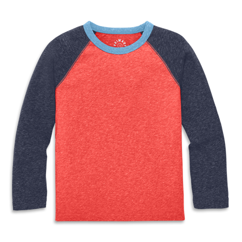 Primary Kids Heathered Long Sleeve Baseball Tee In Multi