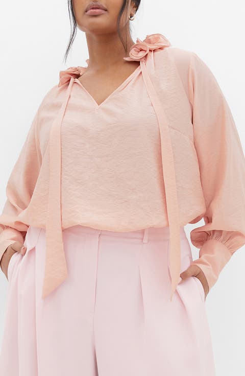 Antoinette Tie Neck Top (Plus)