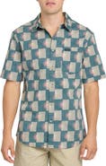 Quiksilver Sundial Classic Short Sleeve Stretch Cotton Button-Up Shirt