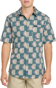 Quiksilver Sundial Classic Short Sleeve Stretch Cotton Button-Up Shirt