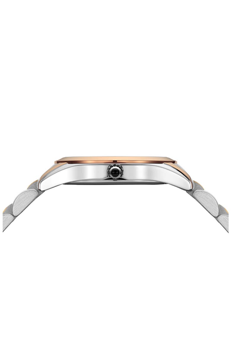 Classic R Diamond Bracelet Watch, 34mm, Alternate, color, SILVER/ ROSE GOLD