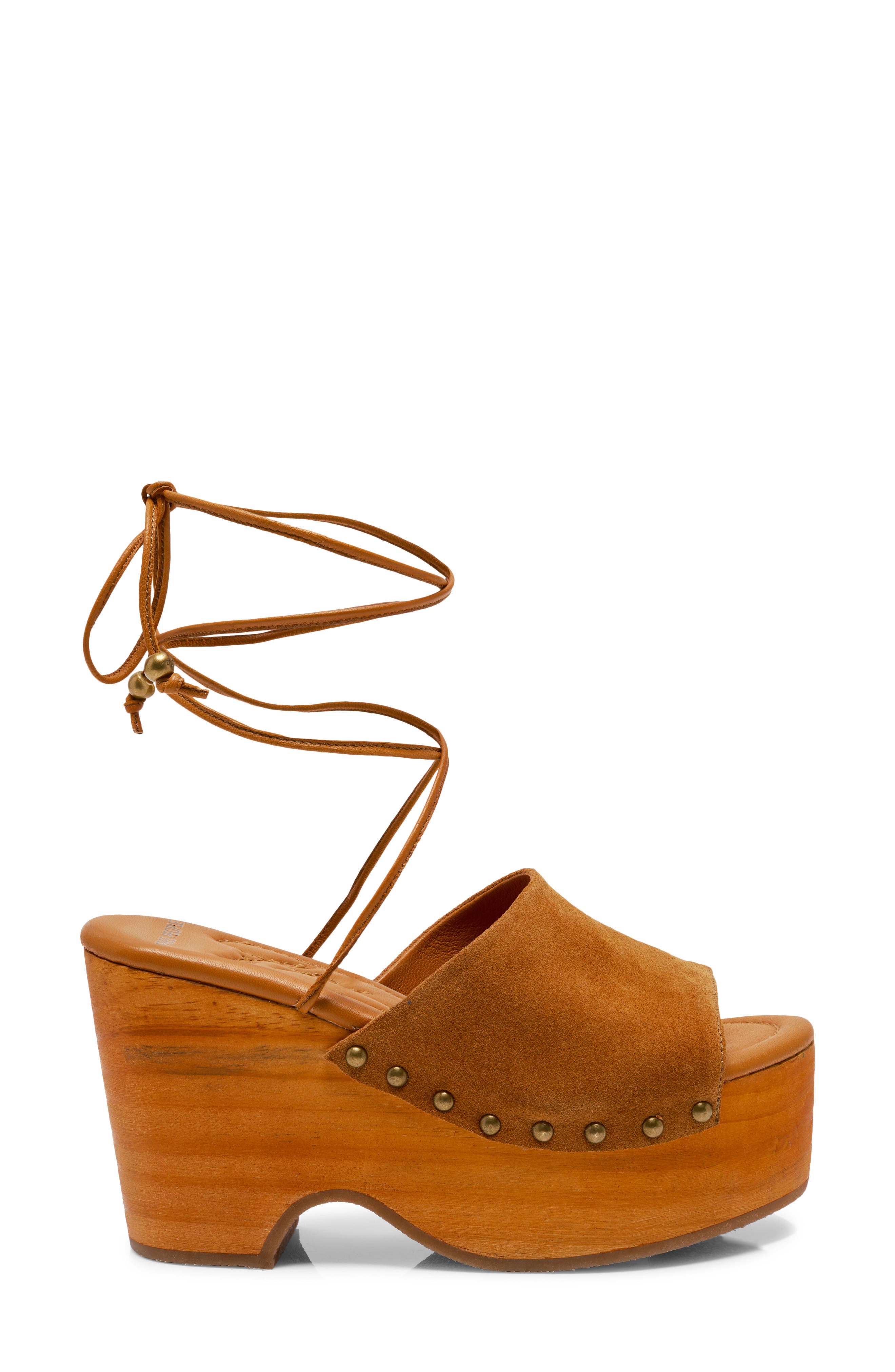 Free People Front Row Ankle Wrap Platform Sandal, Alternate, color, Vachetta Voyage Suee