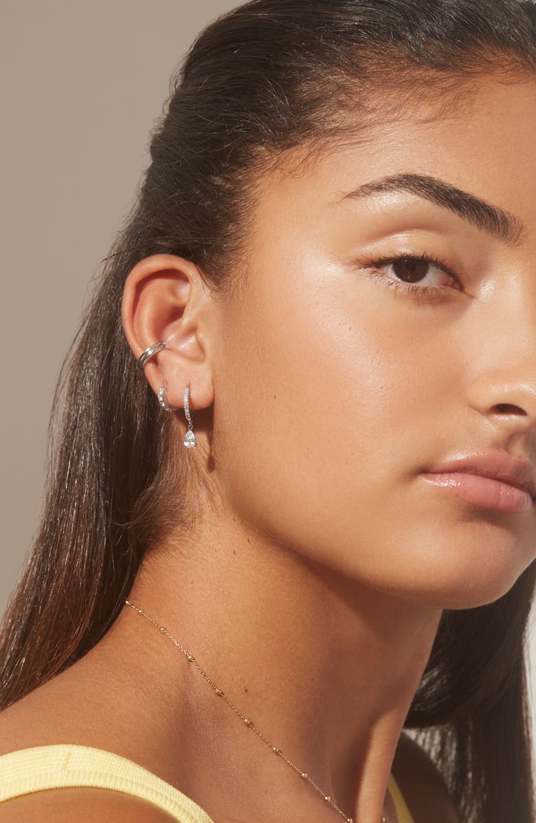 Ana Luisa Delicate Huggie Hoops - Elise, Alternate, color, Silver