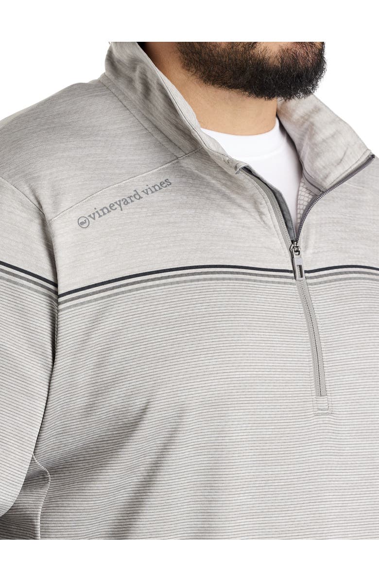 vineyard vines Big & Tall Sankaty Stripe 1/4-Zip Pullover, Alternate, color, Ultimate Gray