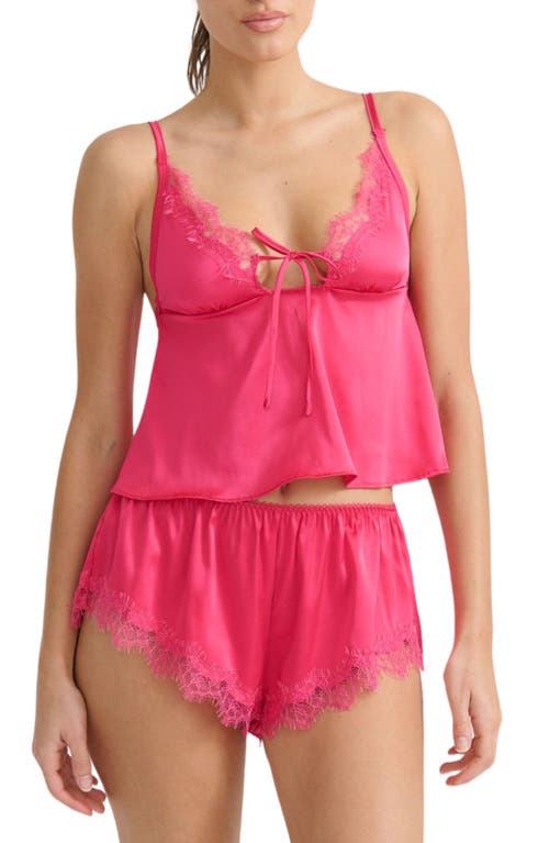 Kat The Label Sorrento Lace Trim Shorts In Pink