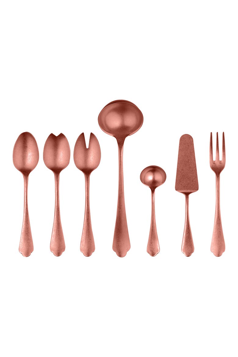 Dolce Vita Pewter 7-Piece Place Serving Set, Main, color, ROSE GOLD