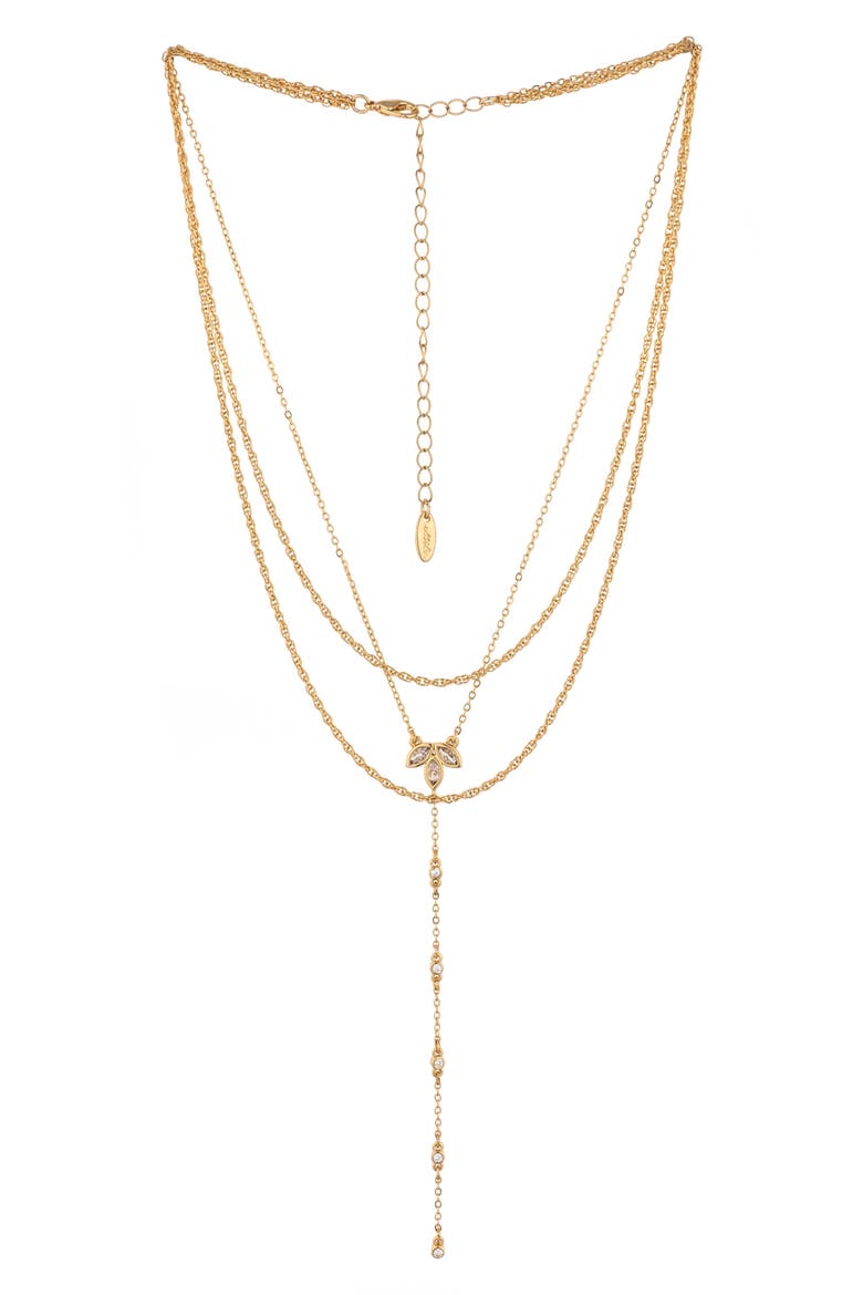 CZ Layered Chain Necklace, Main, color, GOLD