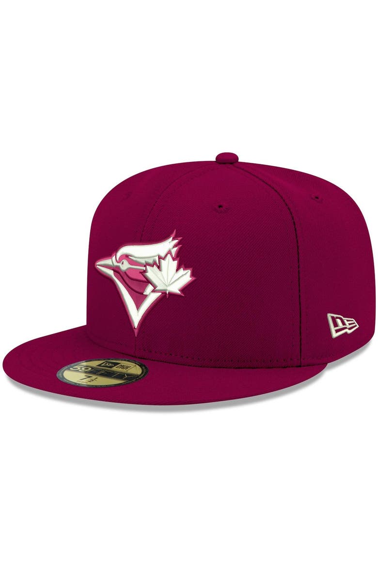 Men's New Era Cardinal Toronto Blue Jays White Logo 59FIFTY Fitted Hat, Main, color, Cardinal
