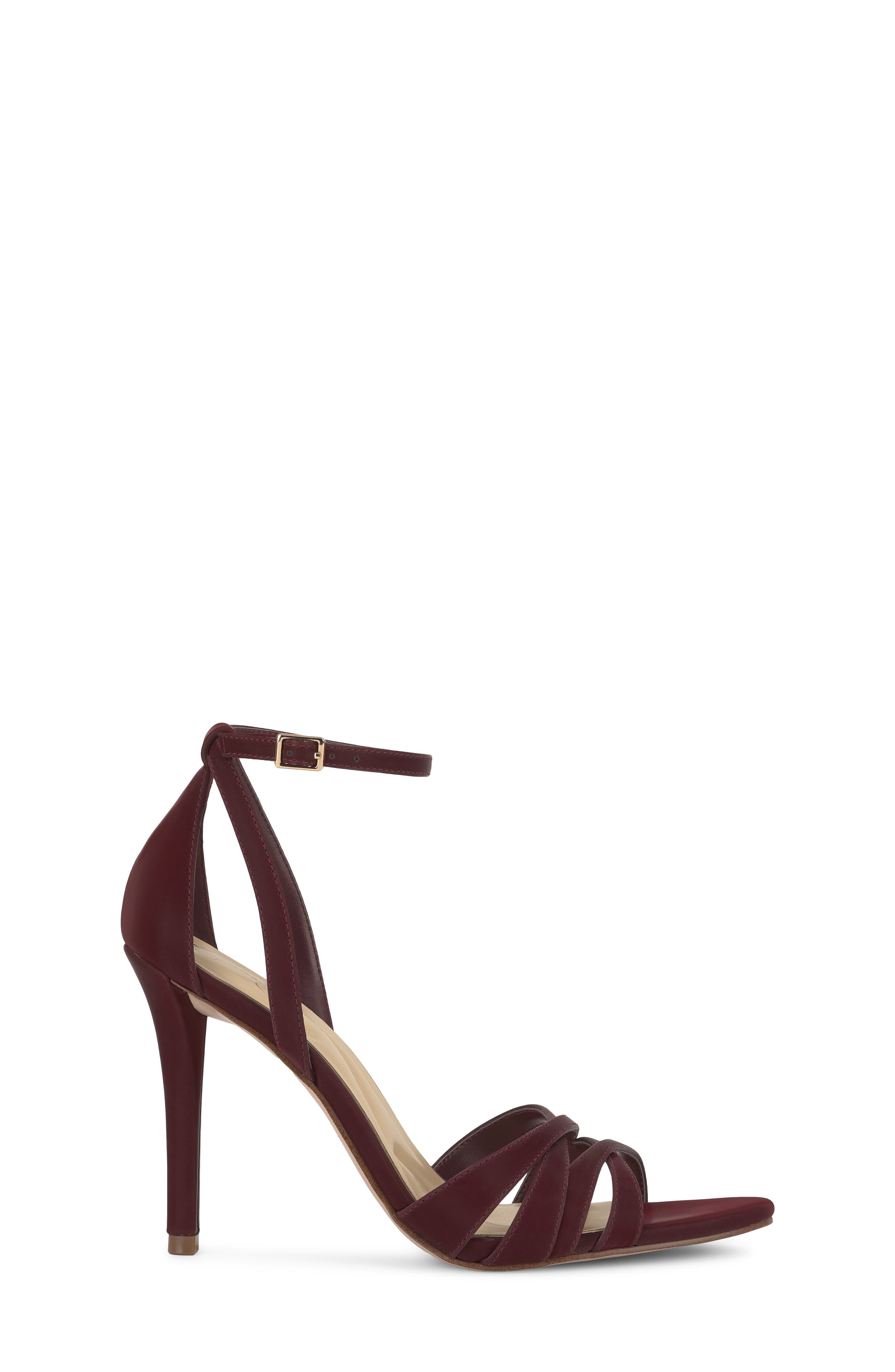 Calisa Ankle Strap Sandal, Alternate, color, DARK CHERRY