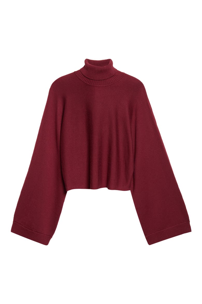 Aaliyah Wool Turtleneck Sweater, Alternate, color, CRANBERRY