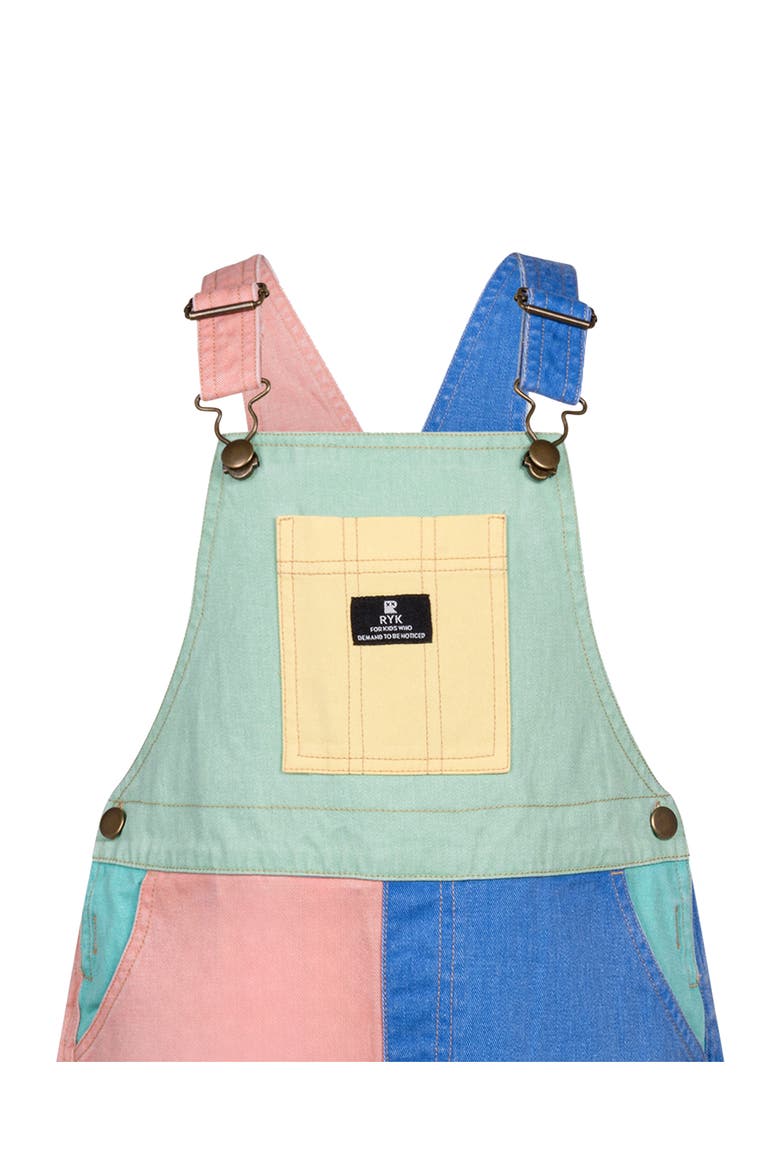 Kids' Atlas Colorblocked Denim Overalls, Alternate, color, SPLICE