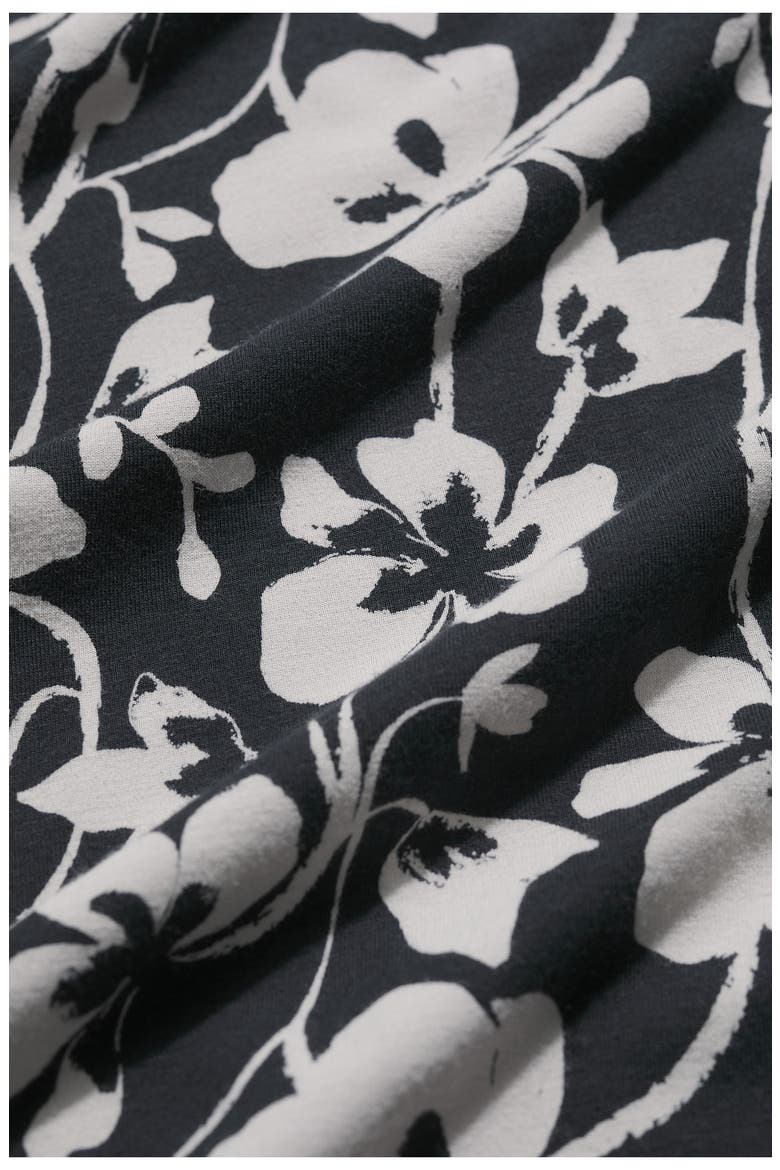 Mirva Floral Stretch Organic Cotton Jersey Midi Dress, Alternate, color, MALLOW VINE INKWELL