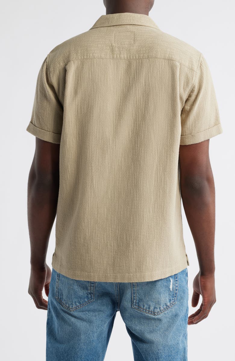 Rails Haney Textured Short Sleeve Cotton Button-Up Shirt, Alternate, color, Kelp