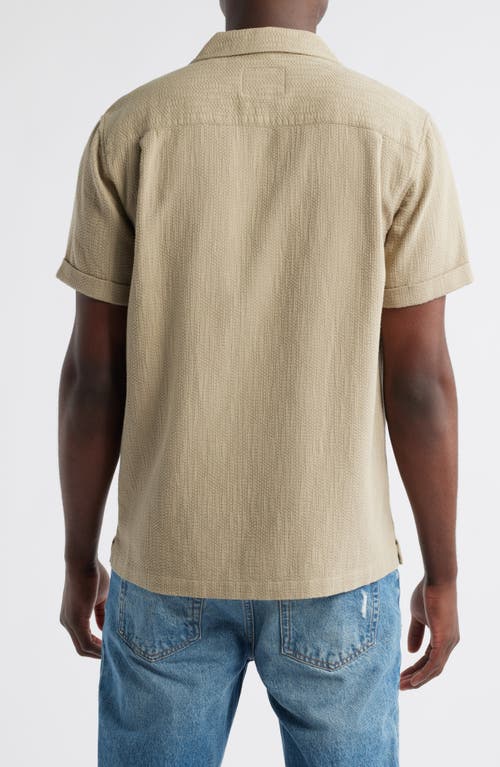 Rails Haney Textured Short Sleeve Cotton Button-up Shirt In Brown