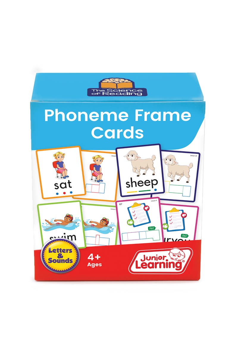 Junior Learning Phoneme Frame Flashcards, The Science of Reading, Alternate, color, Multicolored