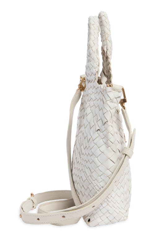 Sam Edelman Small Priya Woven Leather Tote In White