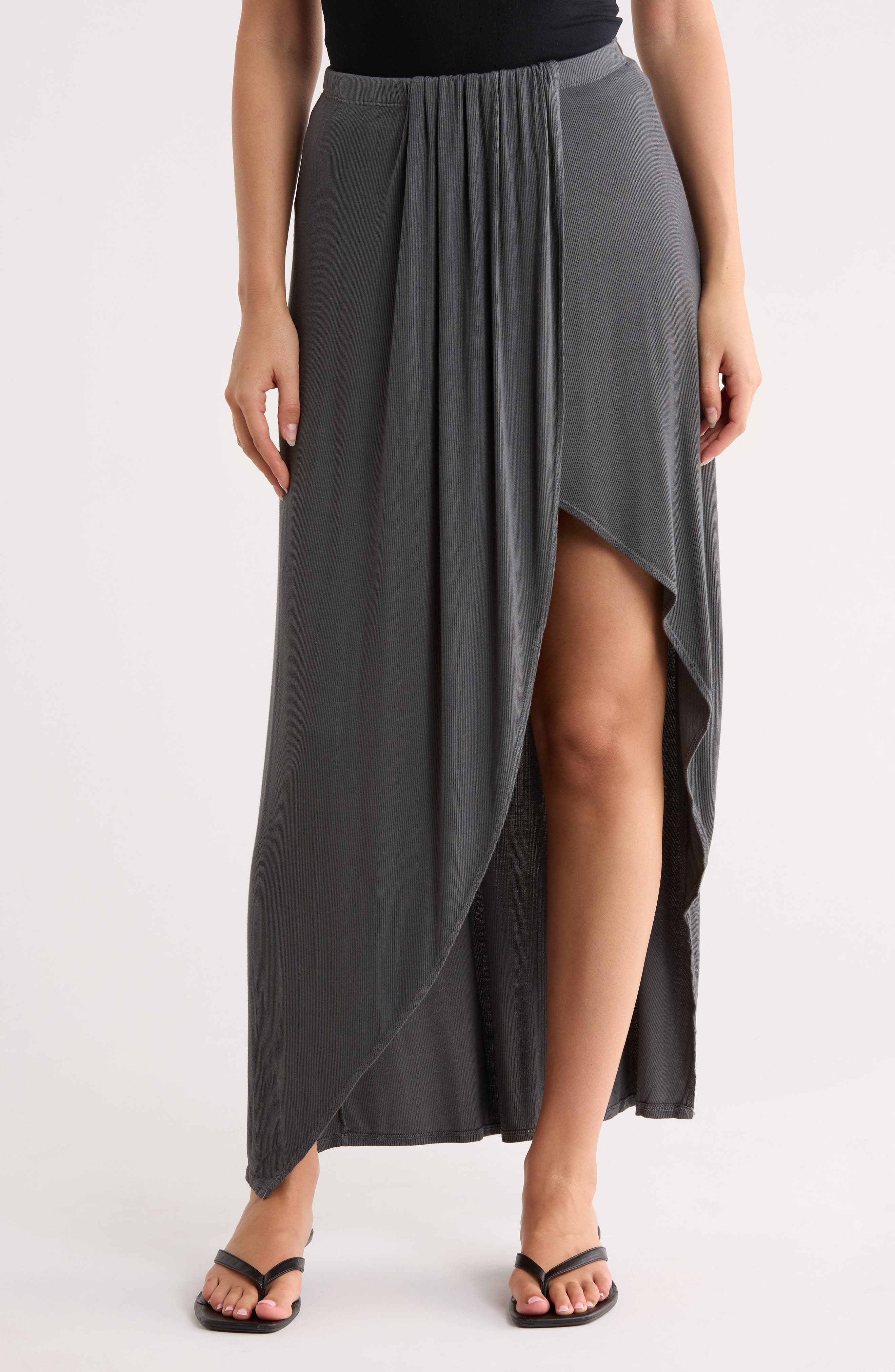 GO COUTURE Gathered Maxi Skirt