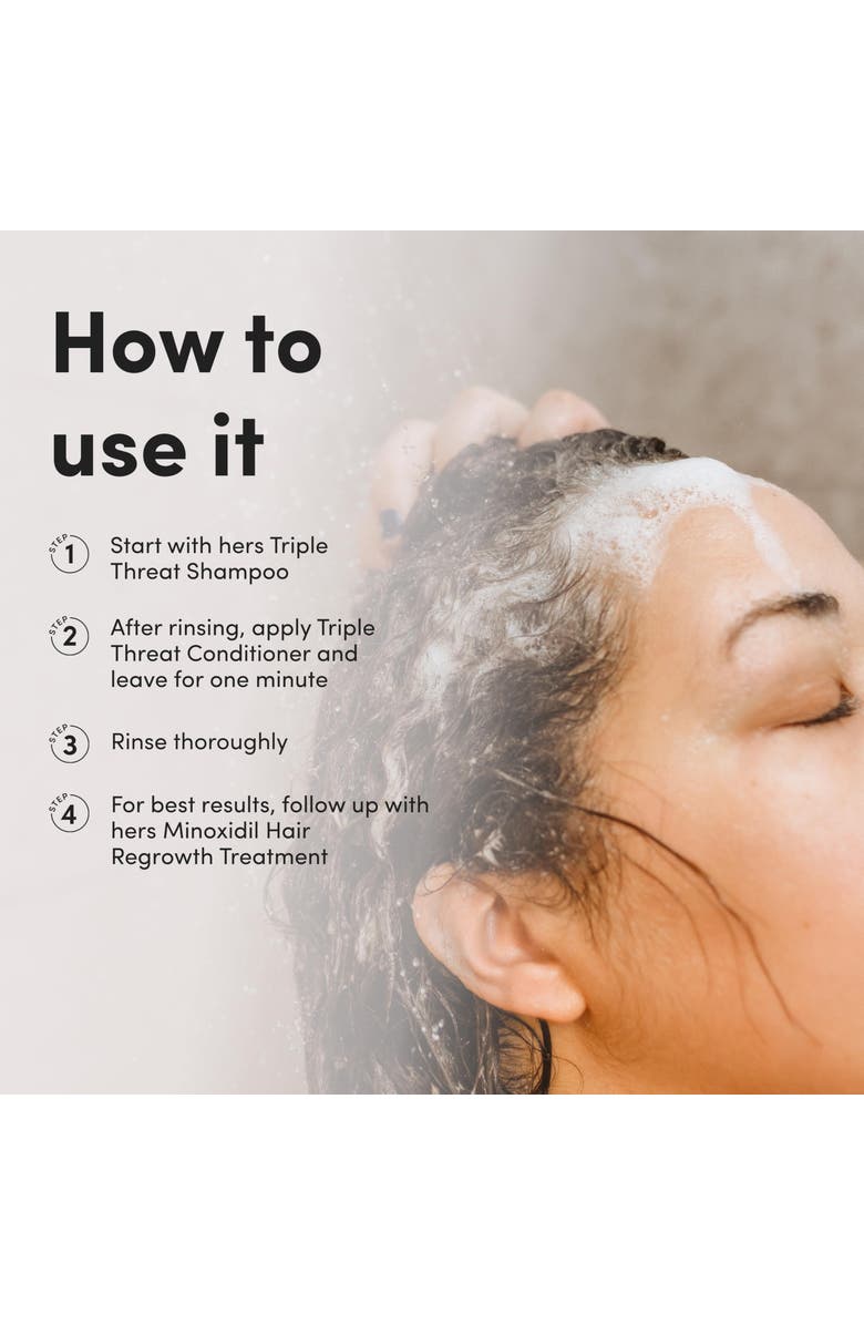 HIMS & HERS Triple Threat Hydrating Conditioner  Repairing, Shine-Boosting, Amino Acid Blend with Argan, Coconut & Sunflower Oils, Alternate, color, Blue-Green