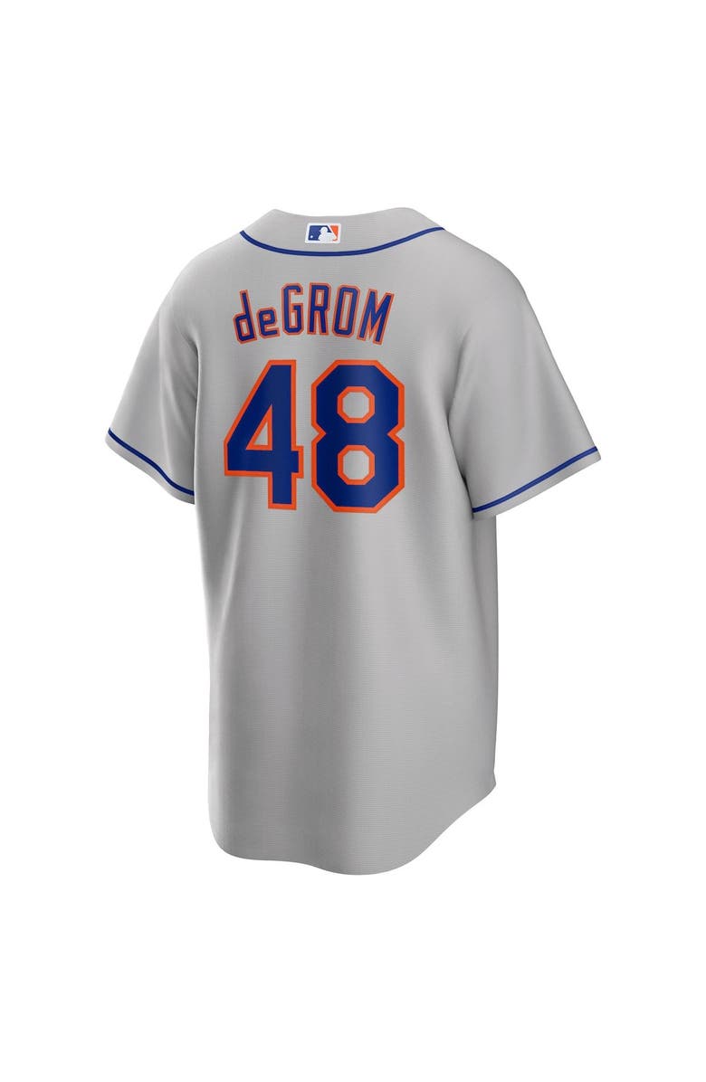 Nike Men's Nike Jacob deGrom Gray New York Mets Road Replica Player Name Jersey, Alternate, color,