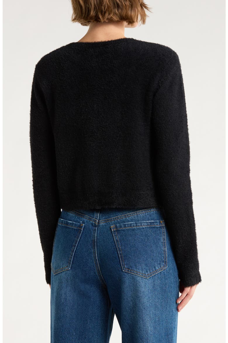 Eyelash Knit Cardigan, Alternate, color, BLACK