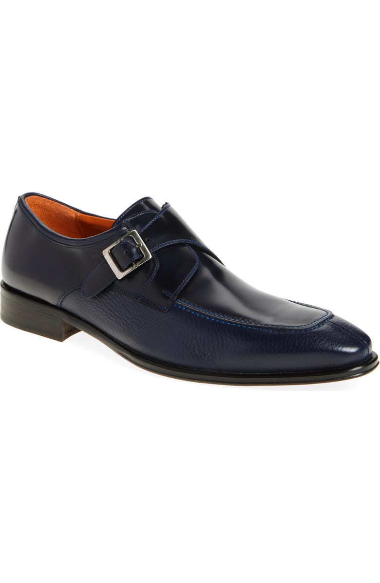Mezlan Pego Monk Strap Shoe, Main, color, Blue