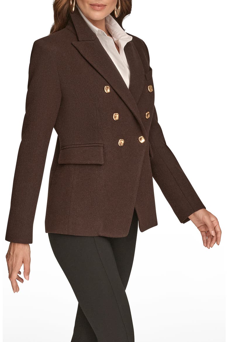 Double Breasted Wool Blend Blazer, Alternate, color, CHOCOLATE