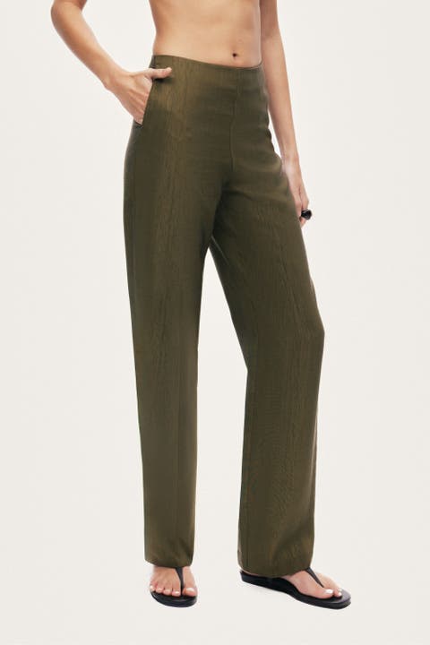 Straight-Leg Tailored Pants