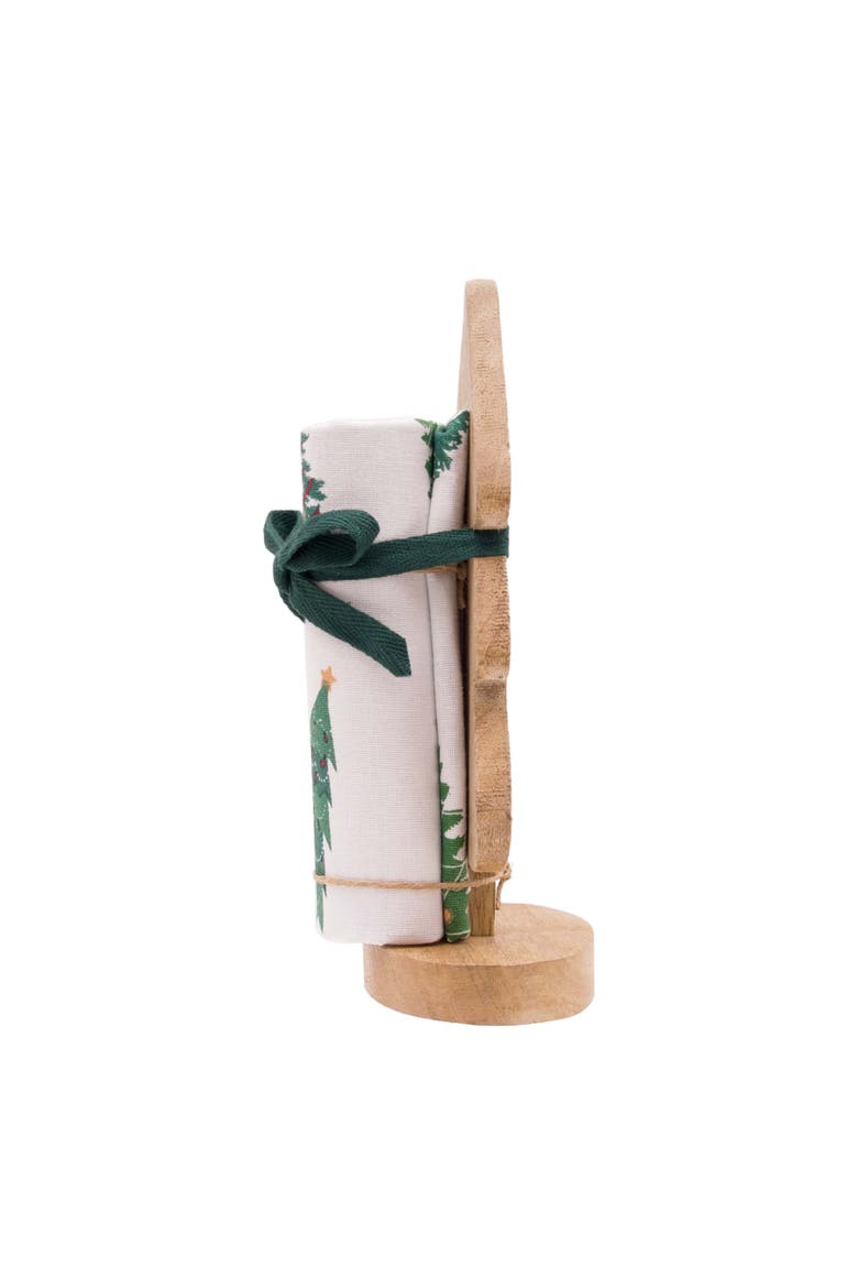 Christmas Forest Festive Towel & Stand Gift Set, Alternate, color, Green