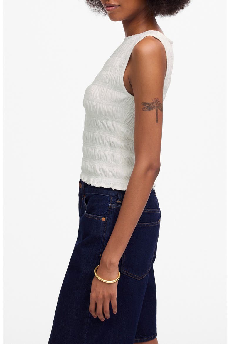 Smocked Tank Top, Alternate, color, WHITE