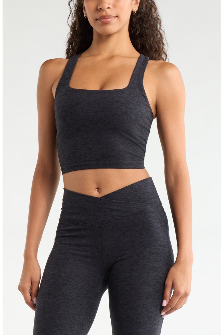 Renew Crop Tank, Main, color, BLACK MELANGE