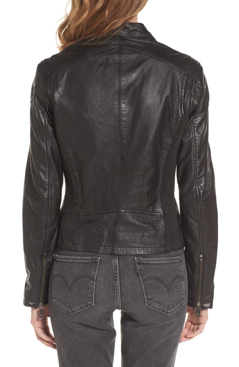 MAURITIUS Leather Lambskin Leather Moto Jacket, Alternate, color,