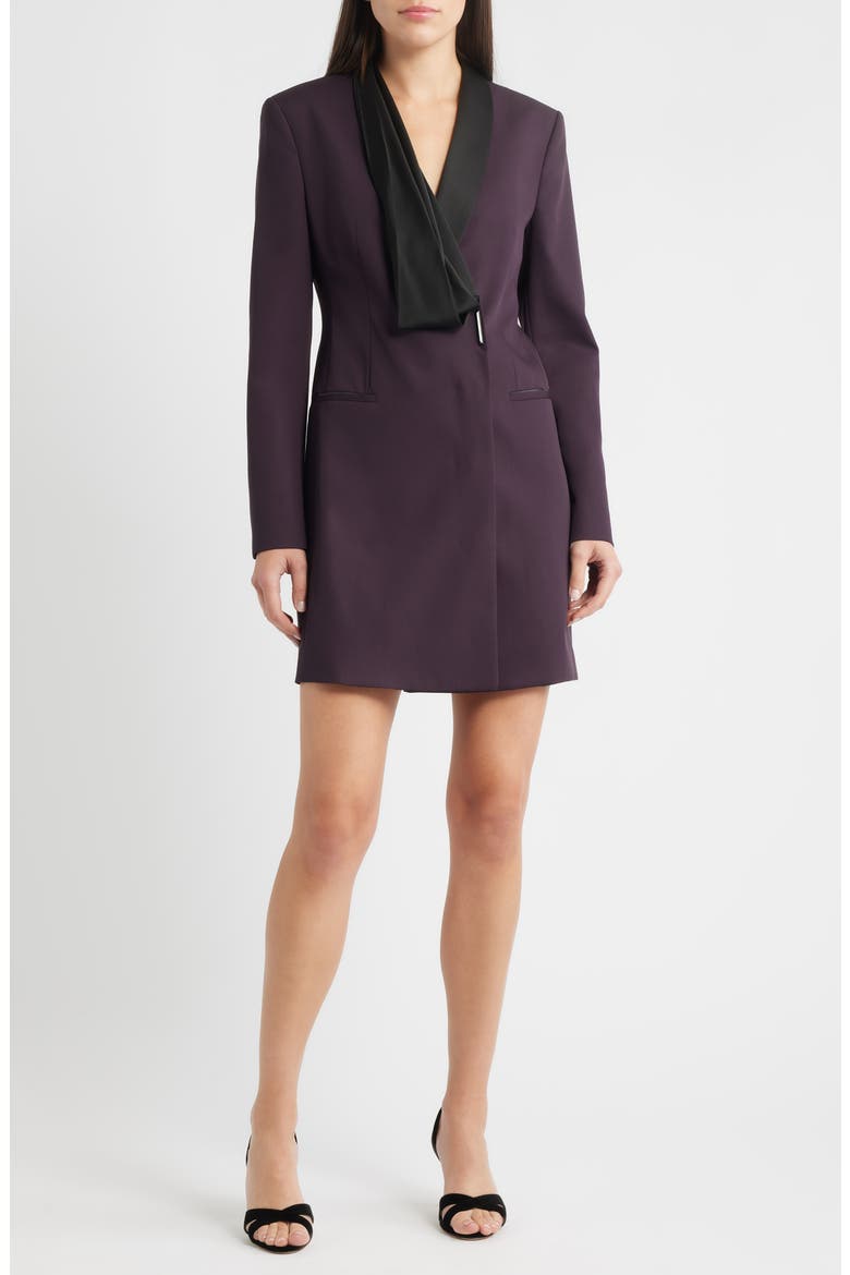 Danjana Long Sleeve Virgin Wool Blazer Dress, Main, color, DARK CARMINE