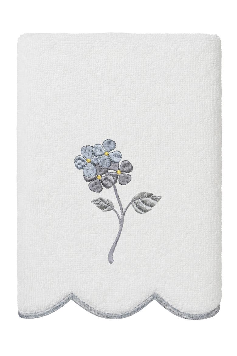 Hydea Embroidered Scallop 6-Piece Towel Set, Alternate, color, WHITE/ GRAY