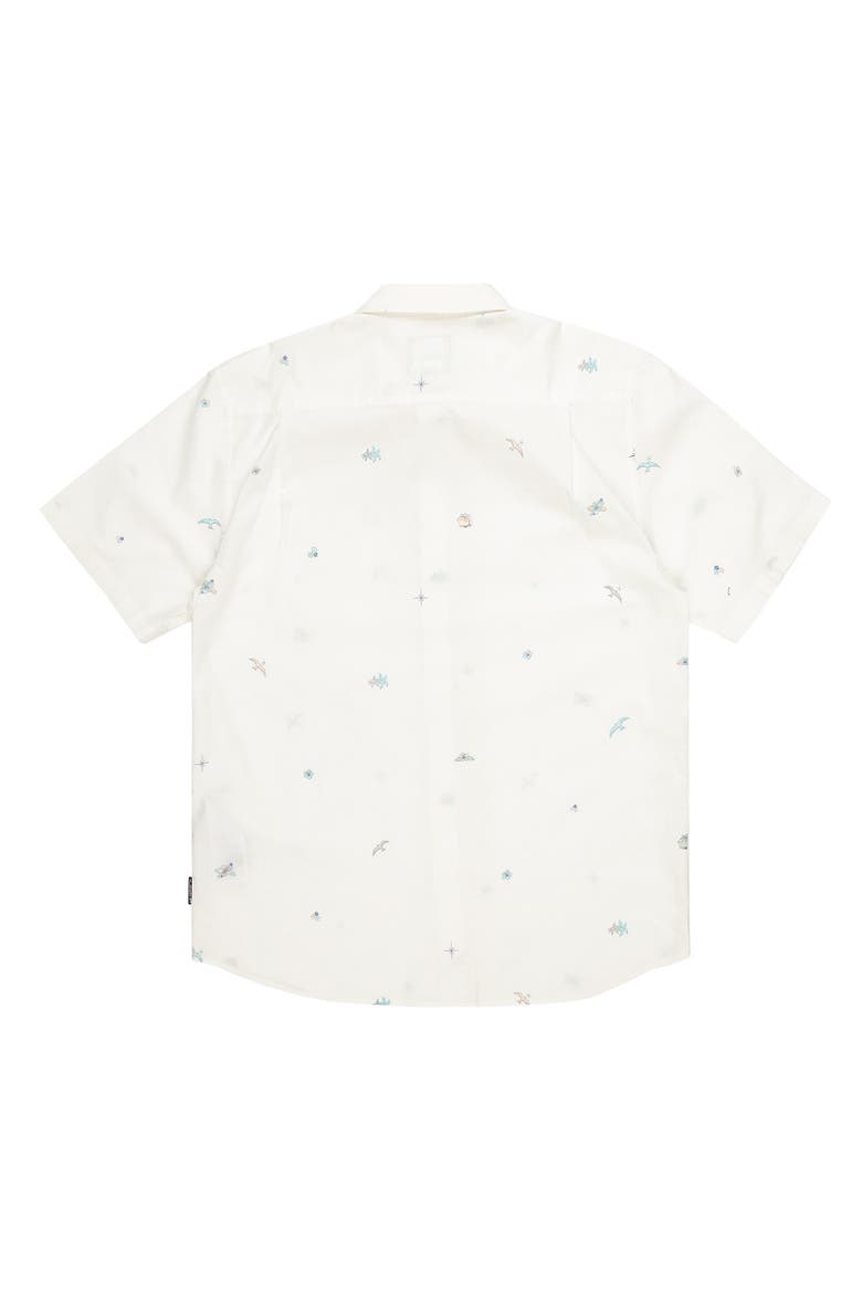 Apero Tropic Short Sleeve Cotton Button-Up Shirt, Alternate, color, MARSHMELLOW PRNT 4