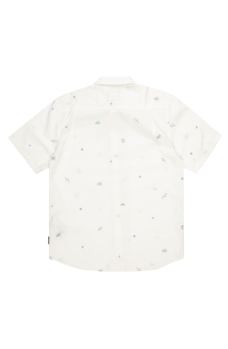 Quiksilver Apero Tropic Short Sleeve Cotton Button-Up Shirt, Alternate, color, Marshmellow Prnt 4
