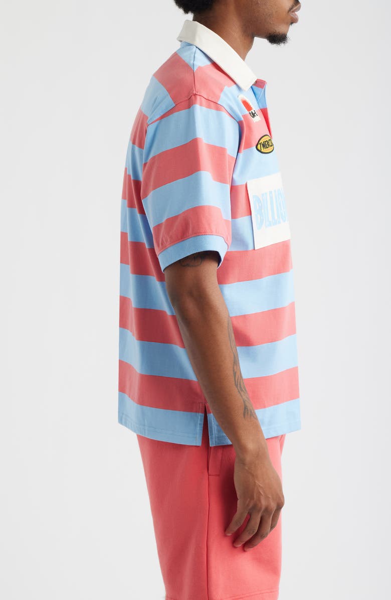 Billionaire Boys Club Trails Stripe Cotton Polo, Alternate, color, Blue Bell