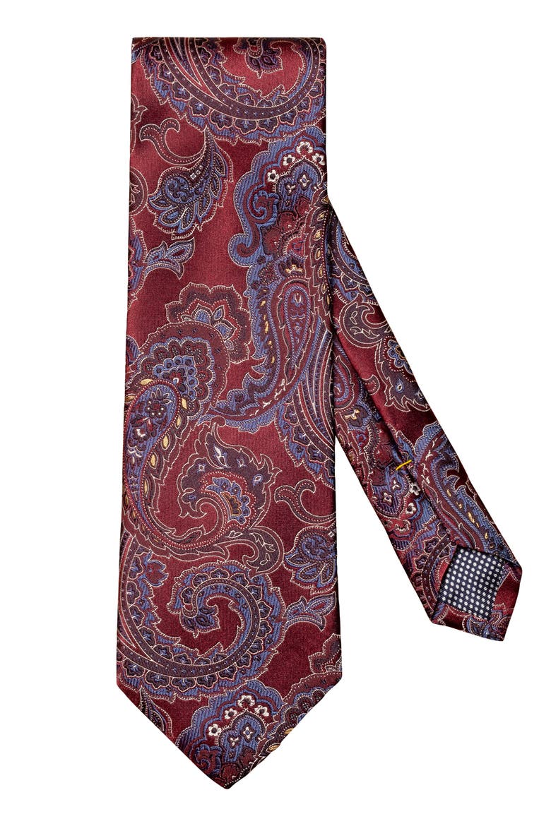 Silk Paisley Tie, Alternate, color, PINK/RED