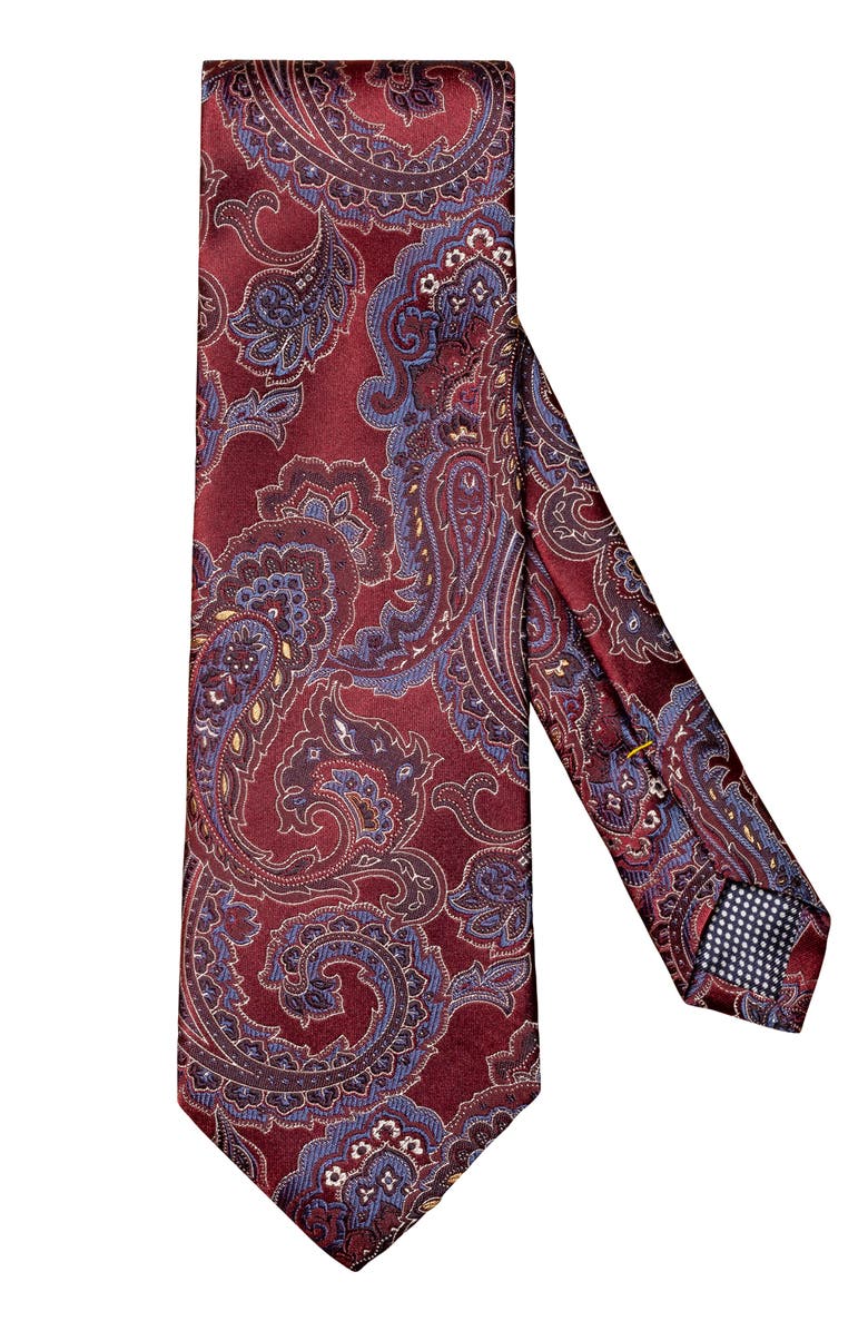Eton Silk Paisley Tie, Alternate, color, Pink/Red