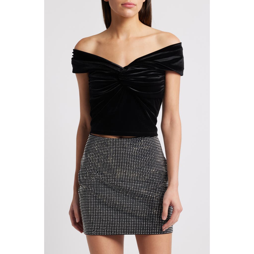 GOOD AMERICAN GOOD AMERICAN VELVET OFF THE SHOULDER TOP